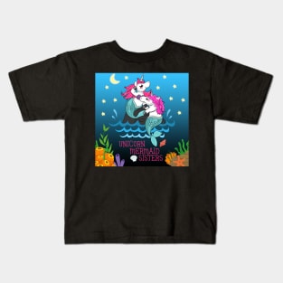 Unicorn Mermaid Sister Costume Gift Kids T-Shirt